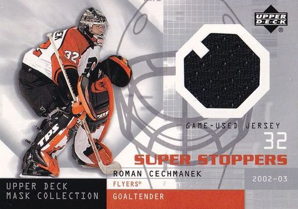 jersey karta ROMAN ČECHMÁNEK 02-03 Mask Collection Super Stoppers číslo SS-RC